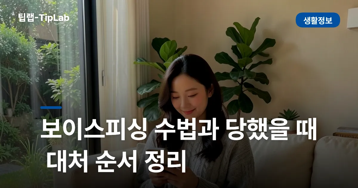 보이스피싱 수법과 당했을 때 대처 순서 정리