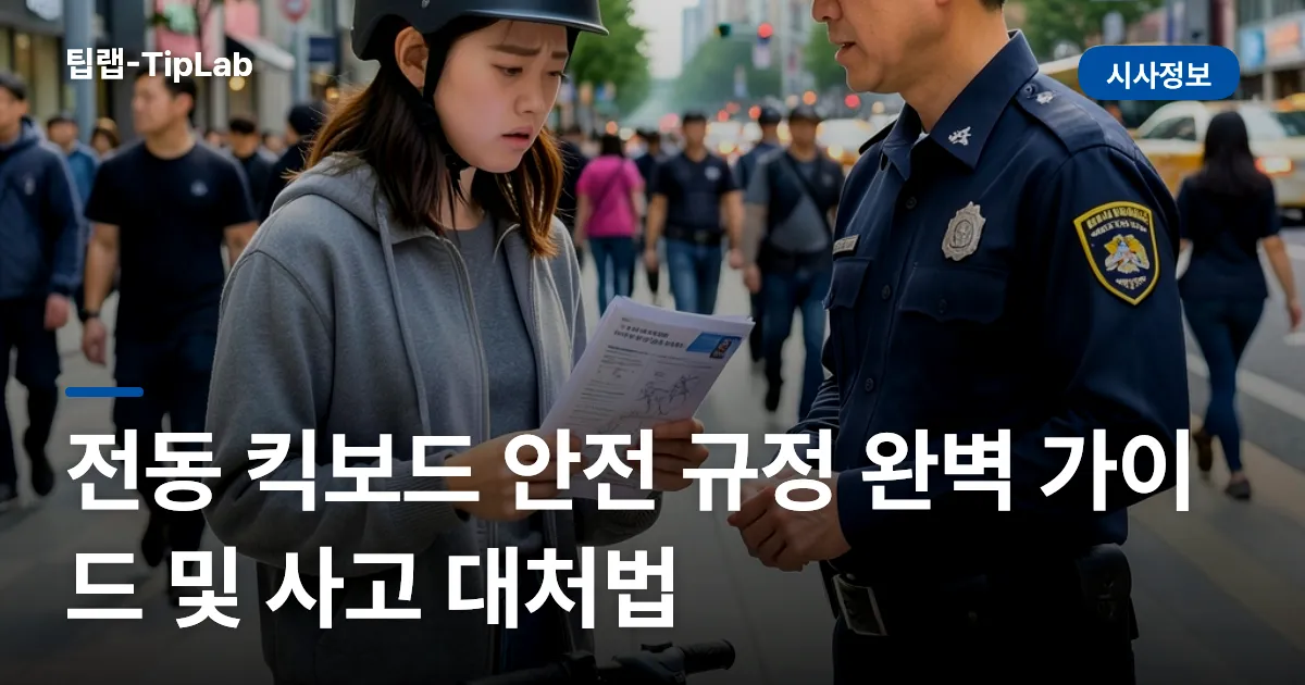 전동 킥보드 안전 규정 완벽 가이드 및 사고 대처법